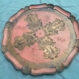 Florentine tray in painted wood, vintage