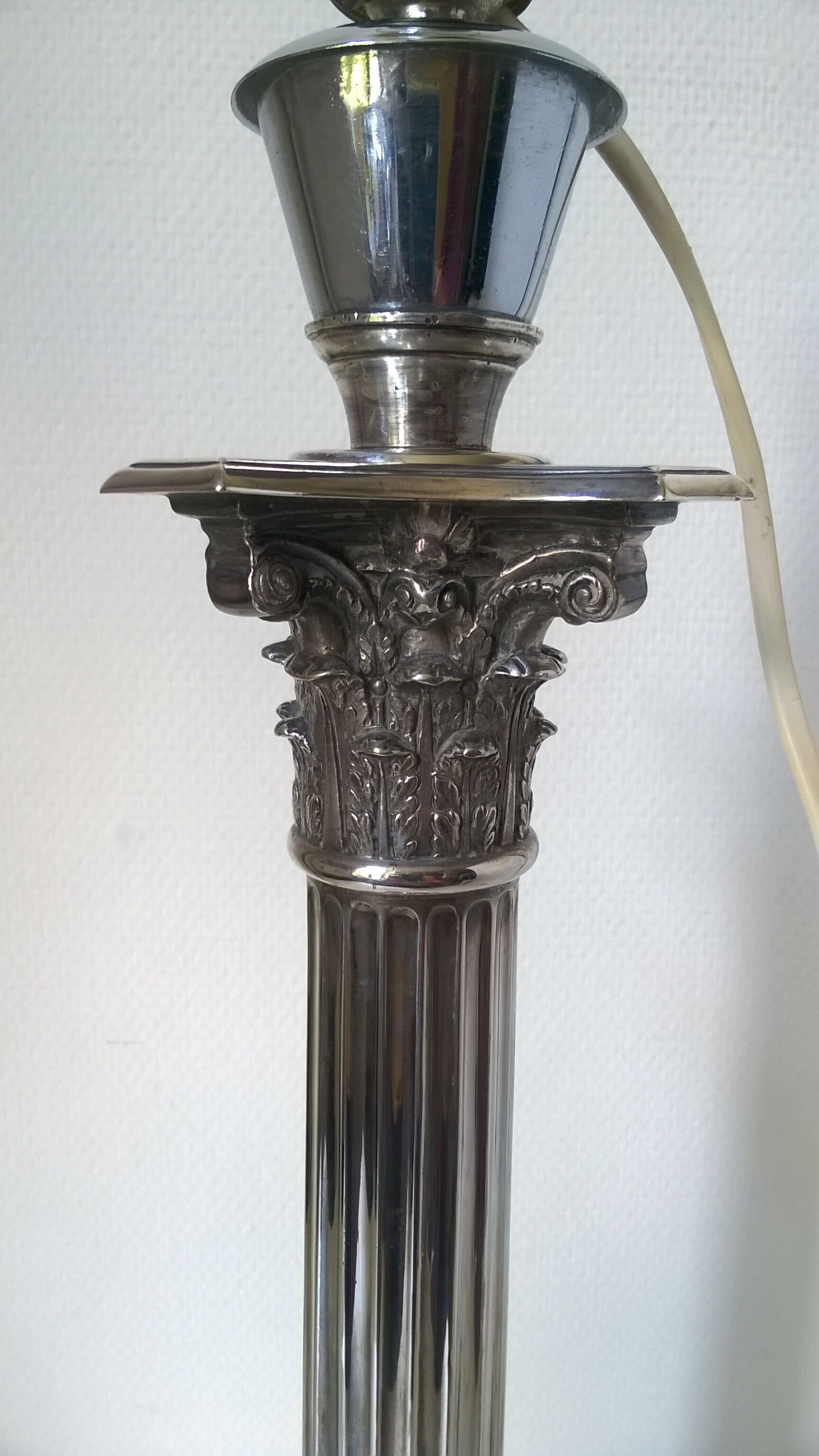 Silver metal lamp base