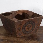 Panier chinois ancien en bois peint – Chine, vers 1900