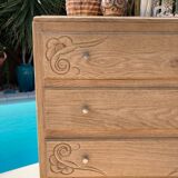 ART DÉCO chest of drawers in raw oak with beautiful mouldings