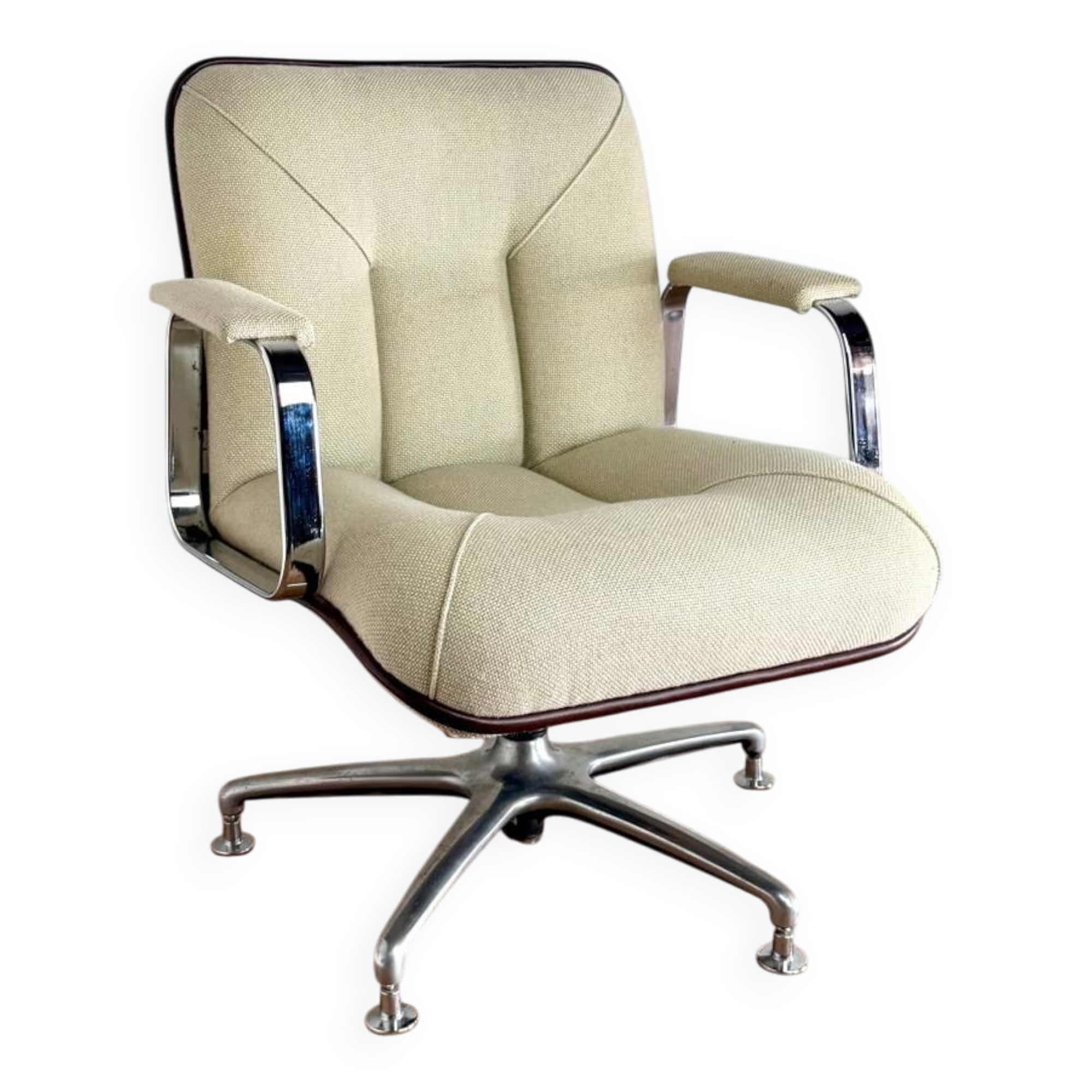 Vintage ADD FORM swivel armchair – chrome star base, 1970s