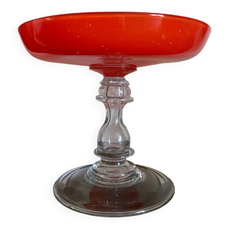 Blown glass cup (circa 1970) orange