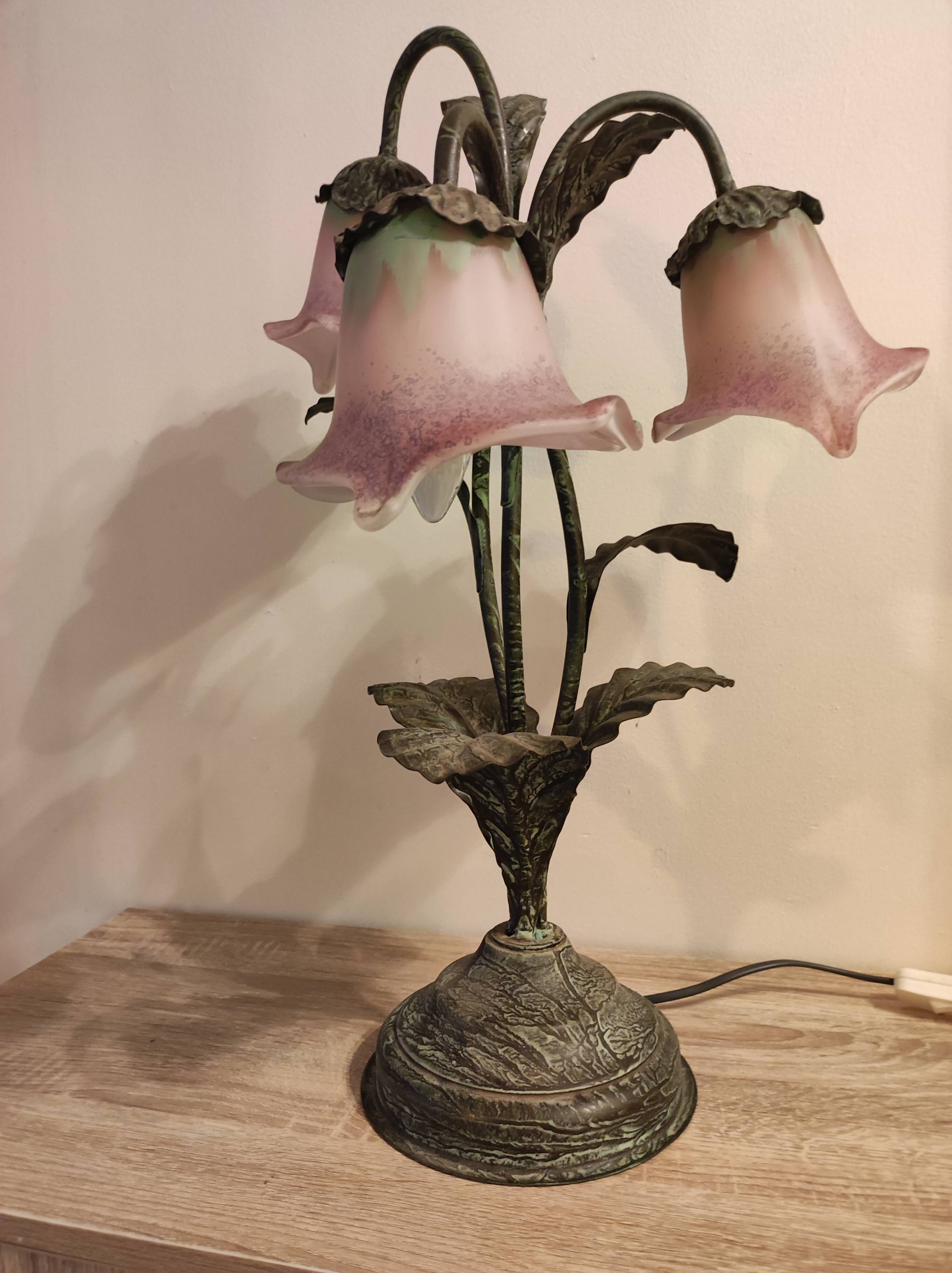 Lamp 3 tulips glass paste