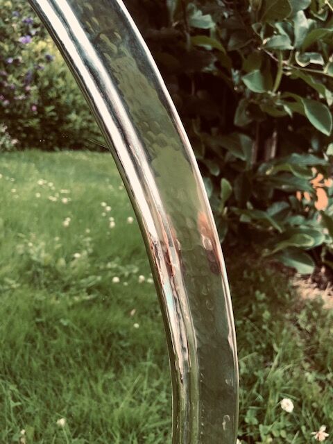 Miroir rond metal martelé 80cm