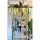 Monumental Rectangular Strip Listelli Murano Glass Chandelier by Simoeng
