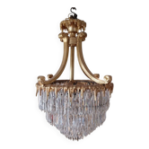 Golden bronze chandelier with crystal pendants, 19th century.