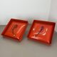 Set of 2 Cubic VERNER PANTON Style RED Wall Light by SÖLKEN Leuchten, 1970s