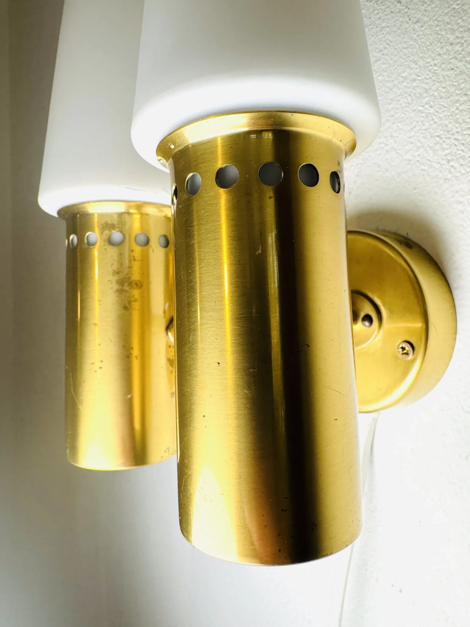 Brass Coloured Double Wall Lamp By Hans-Agne Jakobsson For Markaryd, Sweden, 1960'S