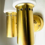 Brass Coloured Double Wall Lamp By Hans-Agne Jakobsson For Markaryd, Sweden, 1960'S
