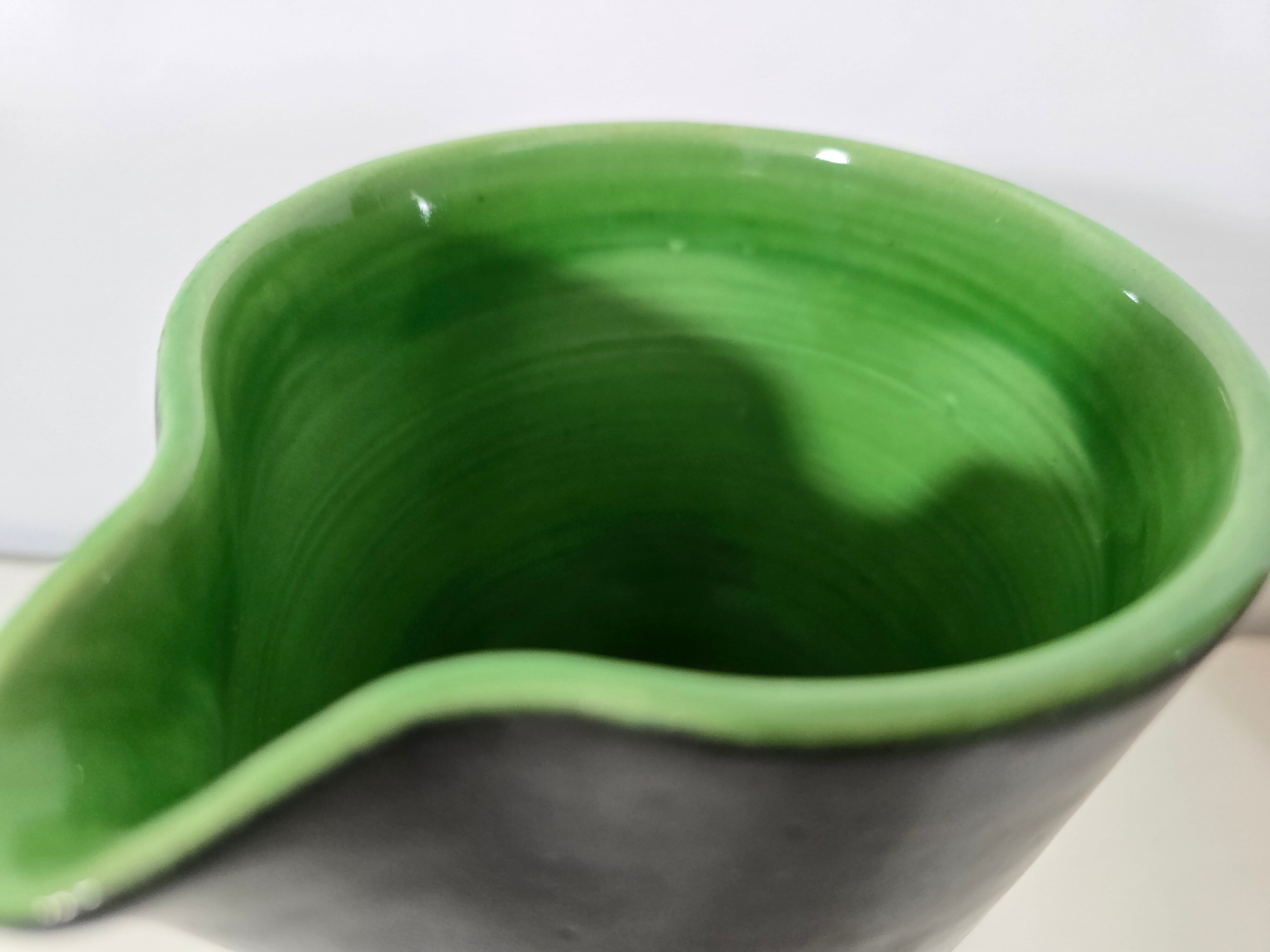 Pitcher and 6 cups model 860 by Pol Chambost in ceramic from around 1950.