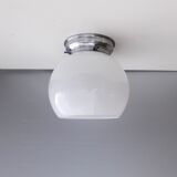 Former bistro ceiling lamp - Half-spherical globe in white opaline - 1950