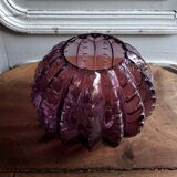 Vase à ailettes Murano Venise 1950 fond violet