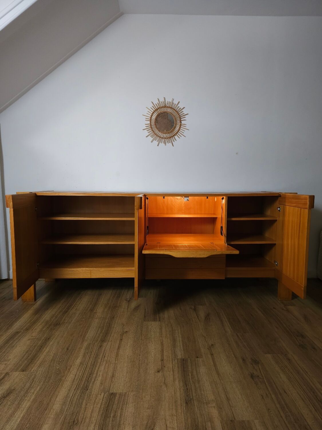 Solid Elm Buffet – Maison Regain, 1970s