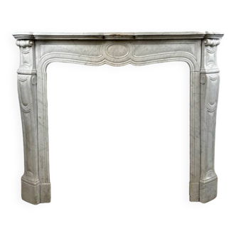 Louis XV style fireplace in white marble
