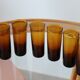 6 vintage amber shot glasses