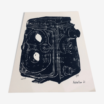 Linogravure A4 « Rolleiflex »