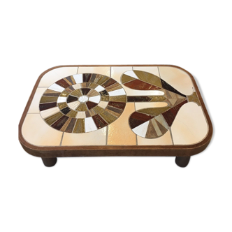 Table basse vintage signée Capron
