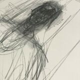 Alberto Giacometti 1975 Vintage Offset Lithograph of a drawing