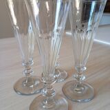 Set of 4 crystal champagne flutes