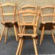 Set of 4 Vintage Beech Chairs Bistro Country Feet Compass
