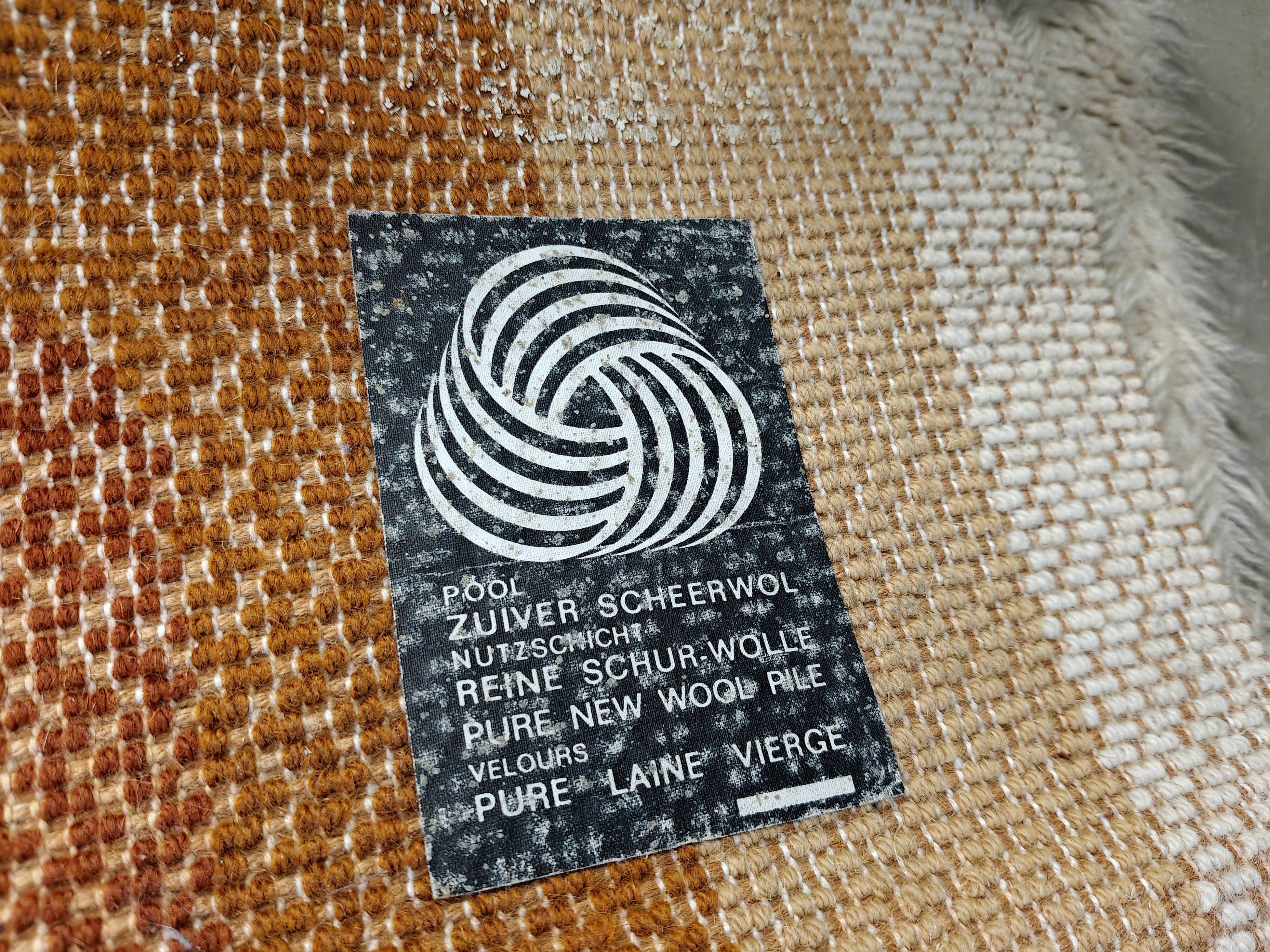 Vintage modernist rug, made in Belgium, 1970s