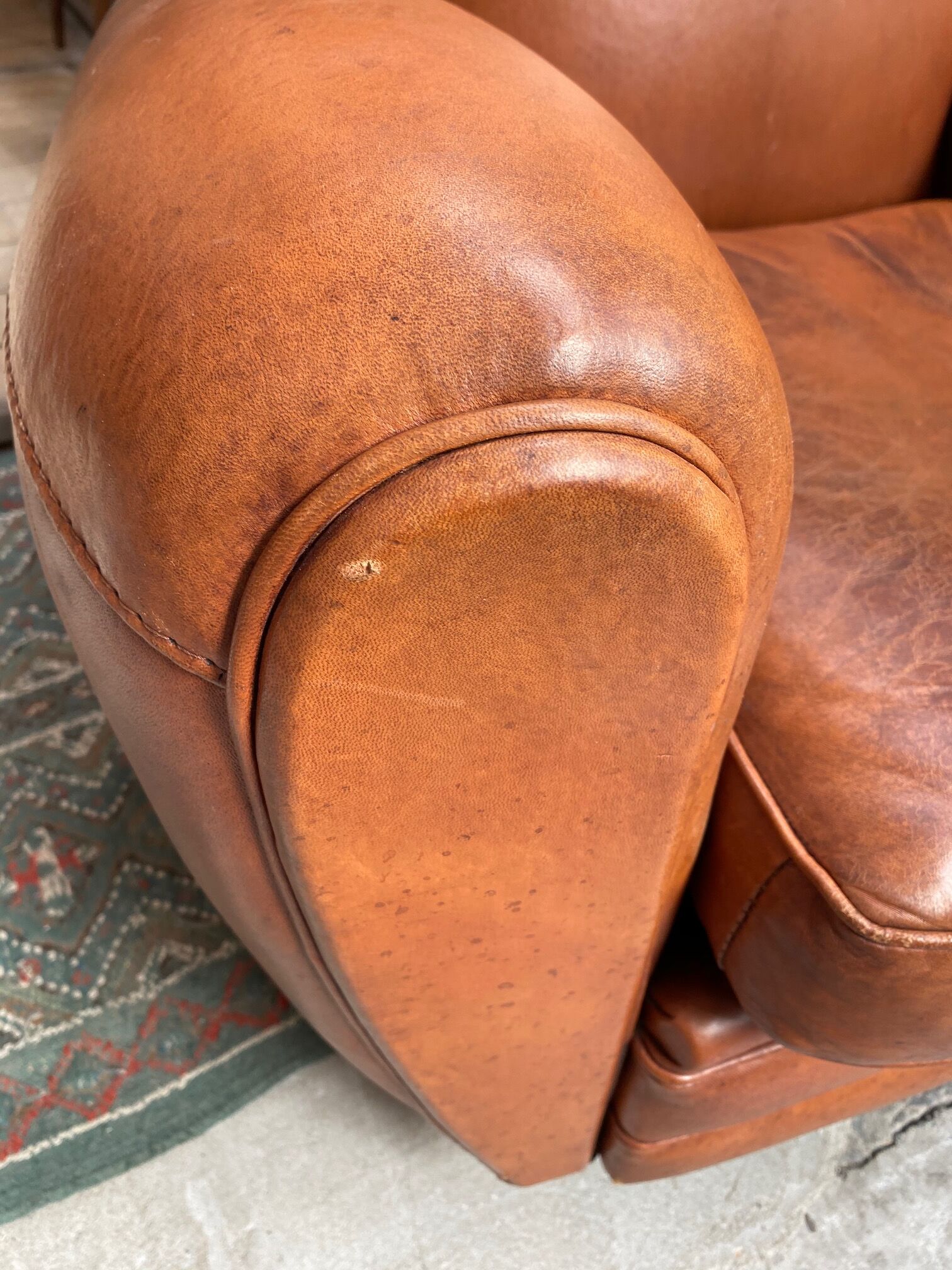 Leather club chair