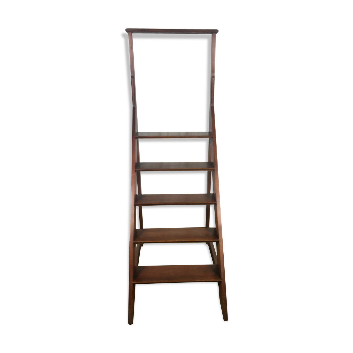 Massive mahogany library ladder