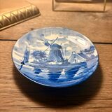 Small Delfts Holland HH II plate/dish – blue windmill design