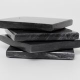Madeji – Black Square Natural Marble Coasters - set of 4