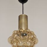 Amber bubble pendant lamp by Helena Tynell for Limburg 60s/70s
