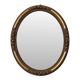 French Oval Gold Baroque-Style Mirror with Roses 58cm