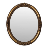Miroir ovale en or baroque français avec roses 58 cm