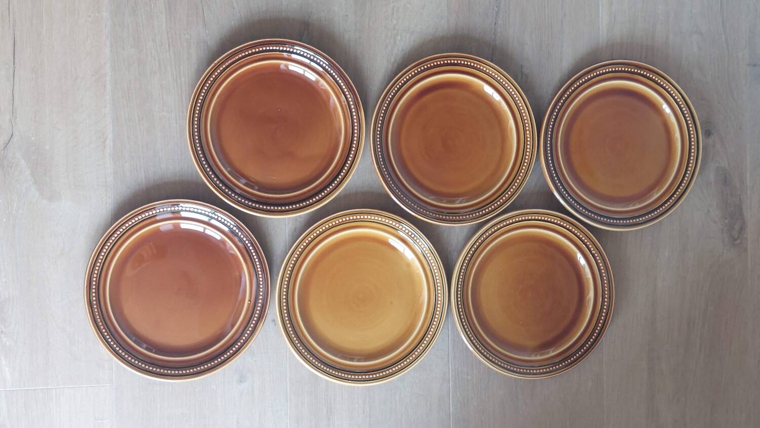 Lot de 6 assiettes à dessert Faïencerie de Saint Amand "Toulouse"