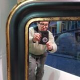 Mirror Louis Philippe black and gold to 1860 105cm x 76cm