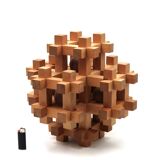 Japanese wooden puzzle sculpture by Sori Yanagi for Kumiki from the 1970s.