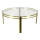 Italian Brass and Glass Round Coffee Table, 1970s