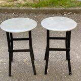 Pair of black and gray stools from the 60s