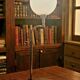 Antique brass and opaline glass lamp – Modernist piece, 1940s