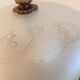 Round ceiling lamp in frosted glass art deco style