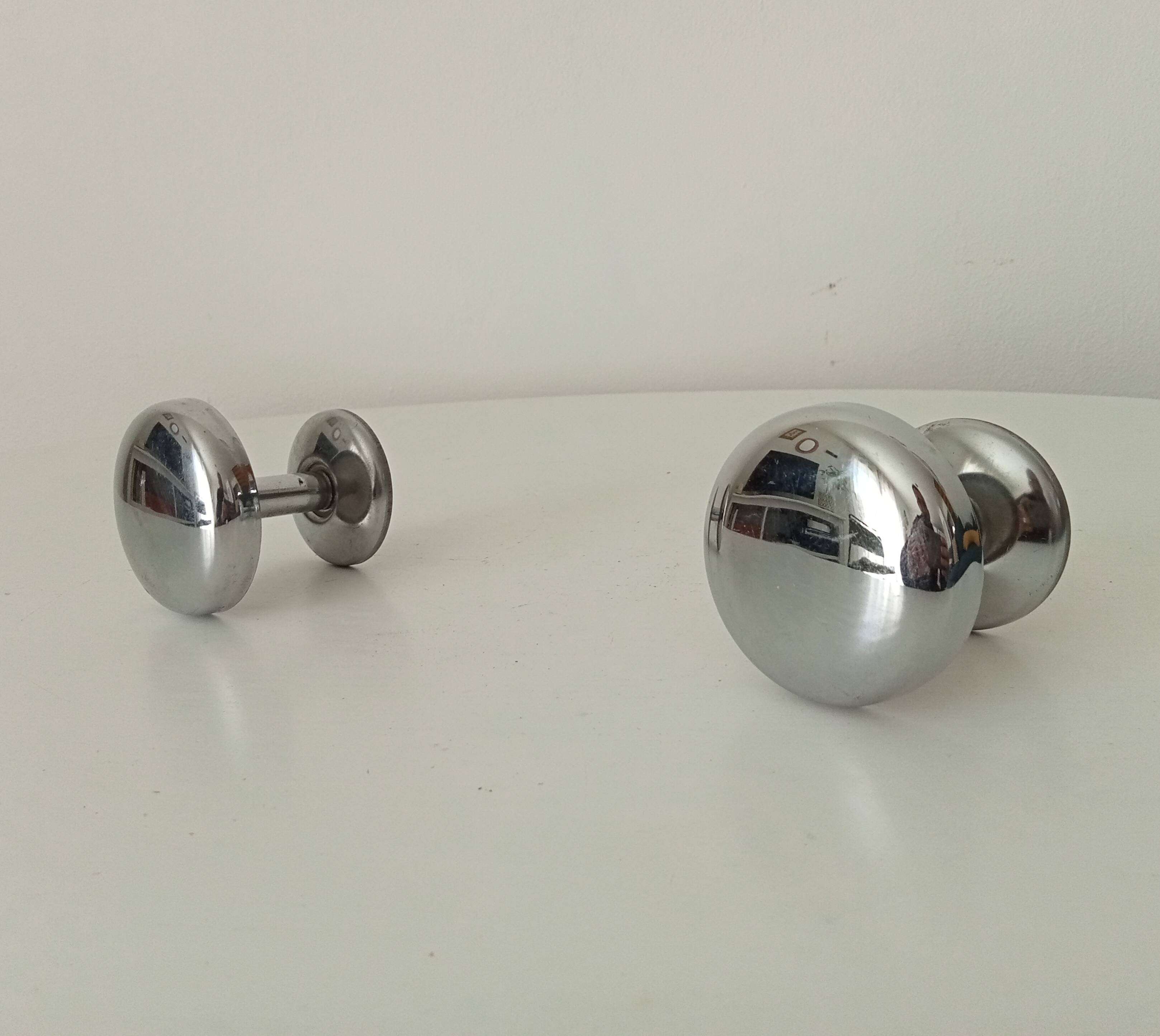 Pair of vintage chrome coat hooks from the 70s