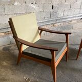 Pair of Scandinavian teak armchairs