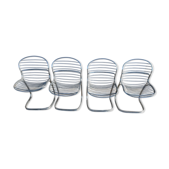 Lot de 4 chaises Sabrina de Gastone Rinaldi 1970