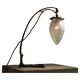 Art Nouveau table lamp in cast brass and engraved glass, 1920s