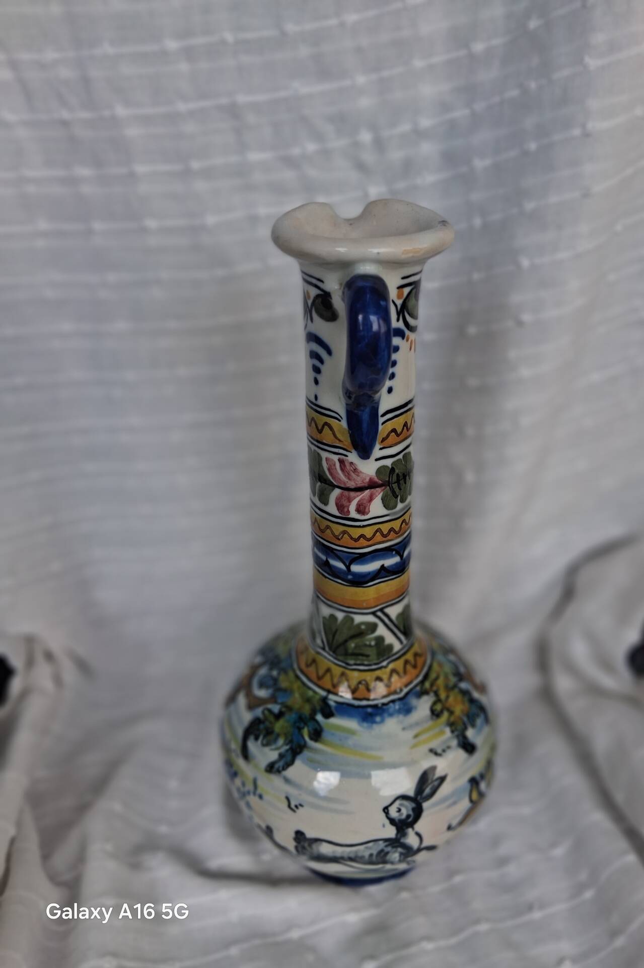 Vintage bottle vases in Talavera de la Reina earthenware.