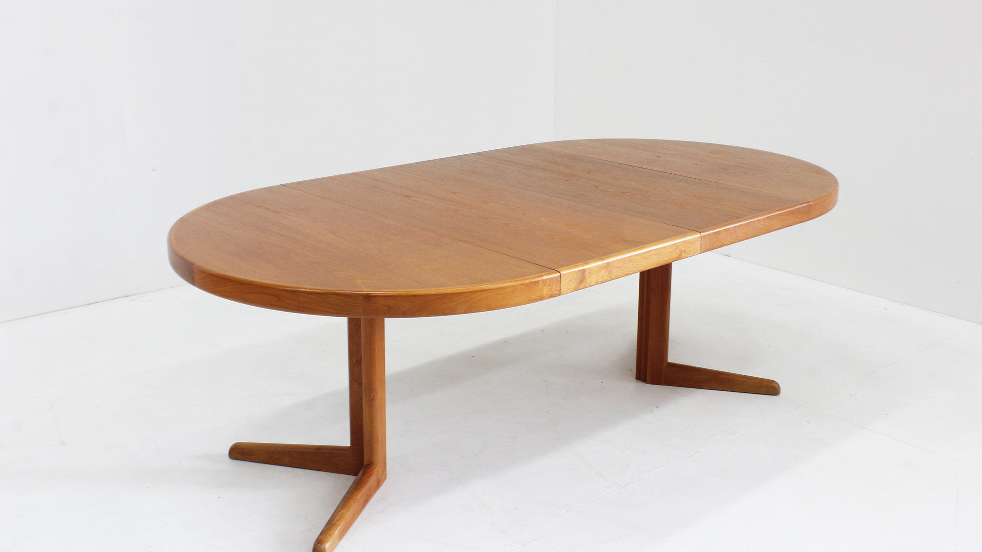 Vintage Danish round extendable dining table teak by Bramin 1960s