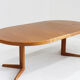 Vintage Danish round extendable dining table teak by Bramin 1960s