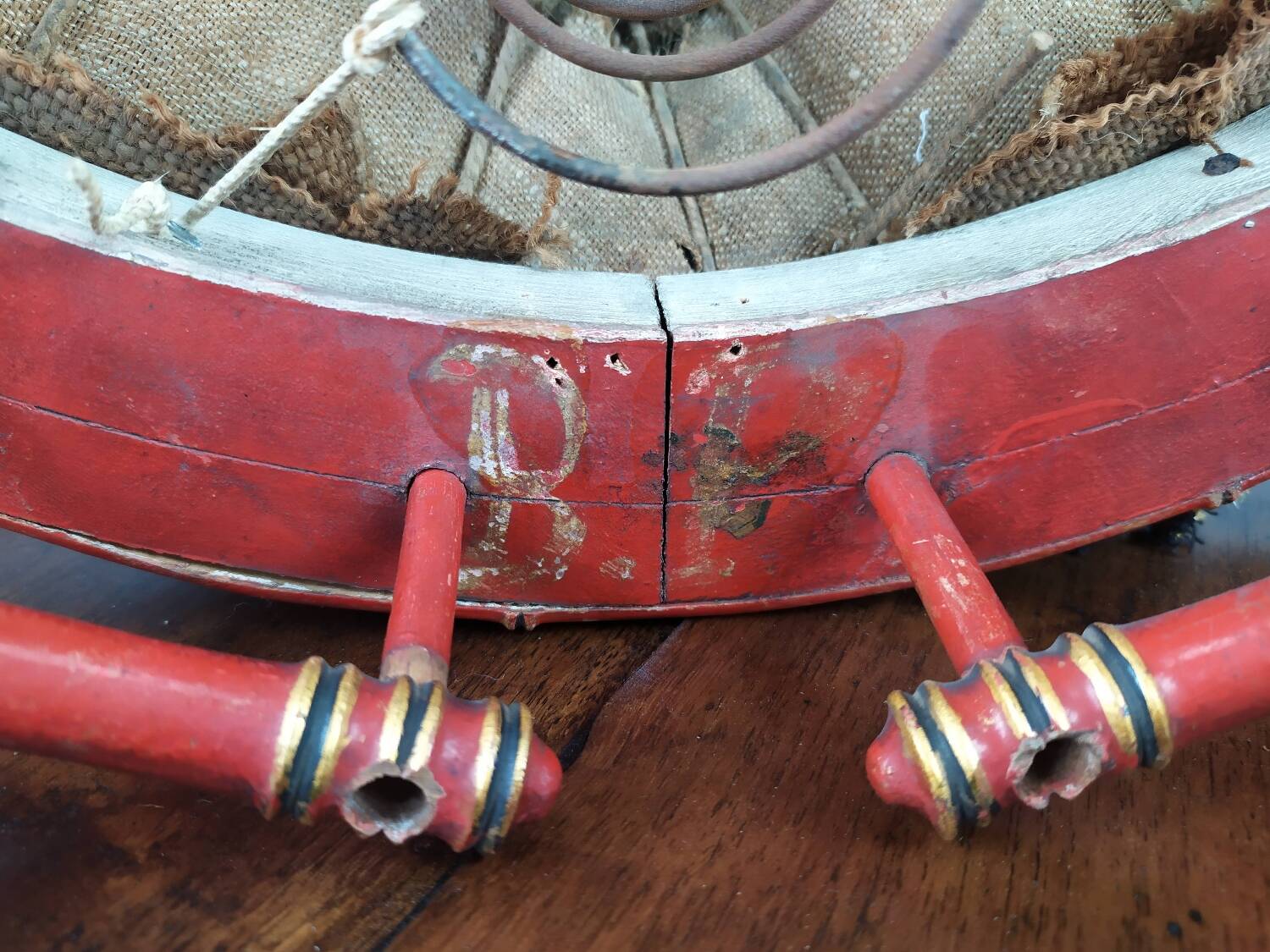 Napoleon III bamboo pouf