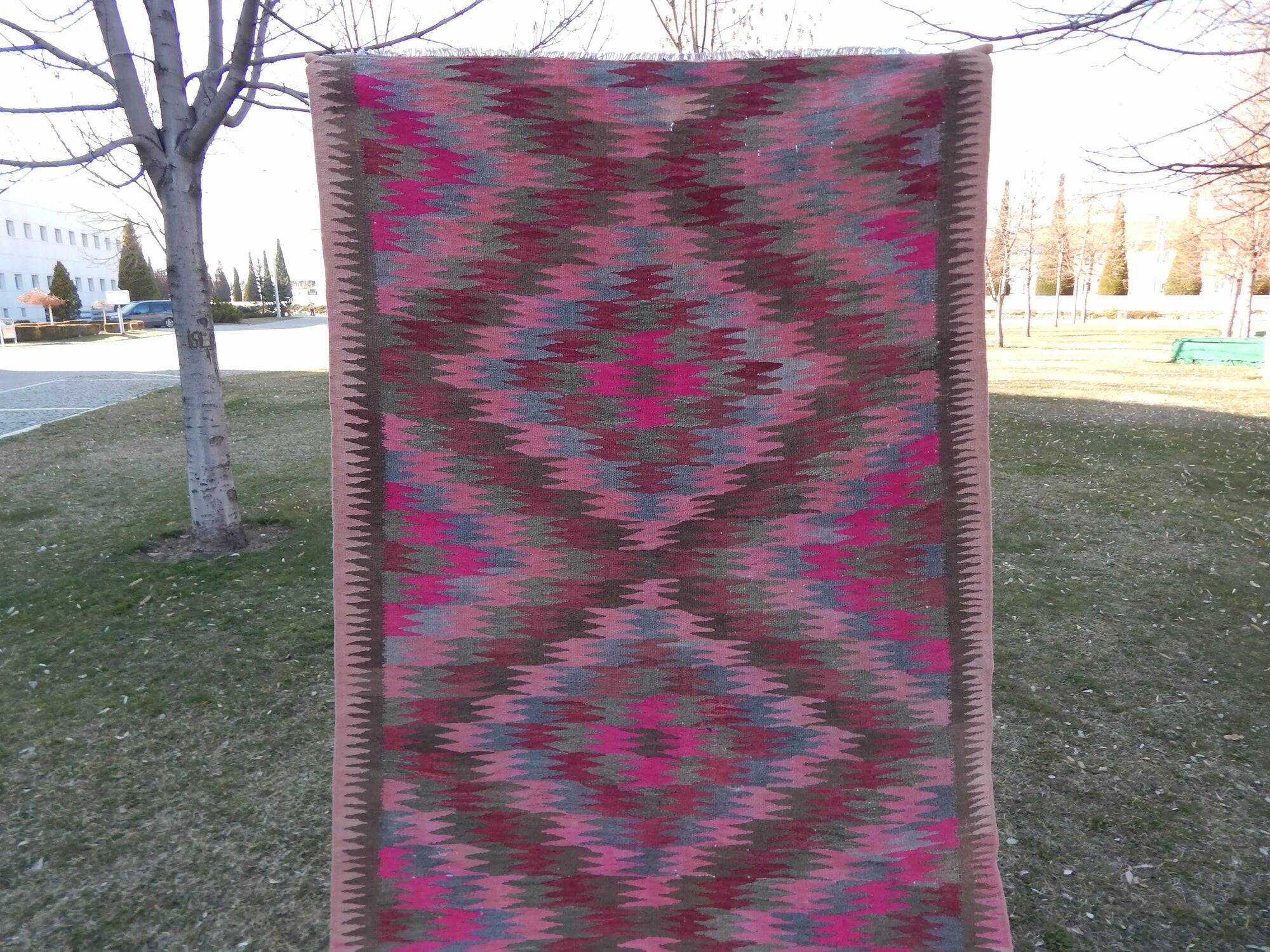 Vintage Turkish hallway rug 119x289 cm