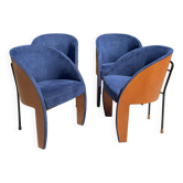 Série de 4 fauteuils Postmodern Ligne Roset des années 80