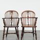 Ensemble de 6 magnifiques chaises Windsor anglaises anciennes avec une belle patine.